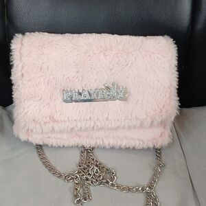 Playboy Pink Faux Fur Crossbody Bag